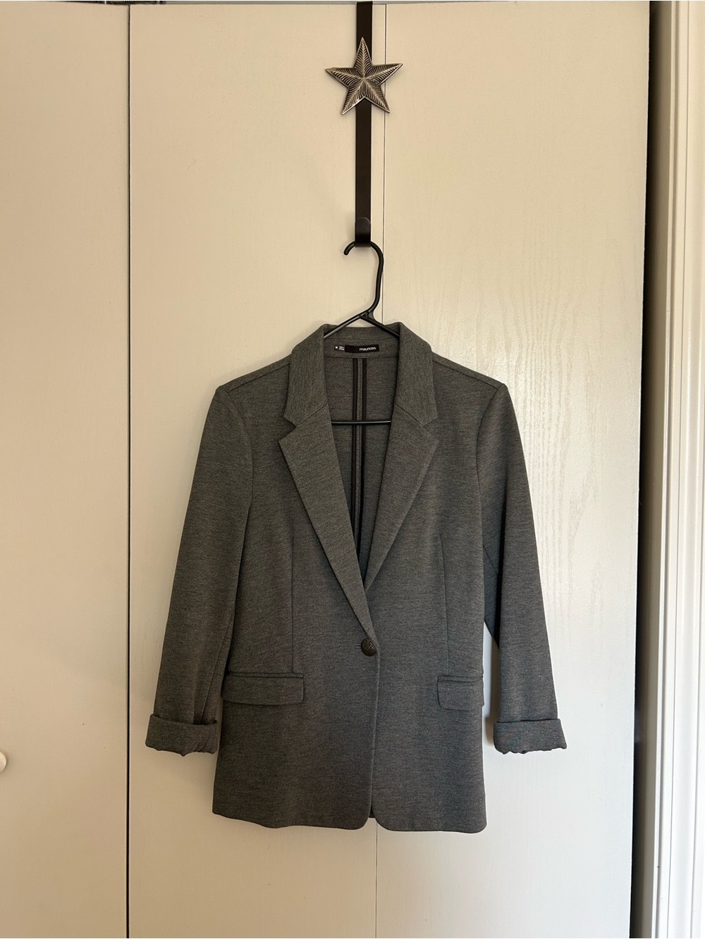 Maurices Gray Single-Button Notch Lapel Blazer